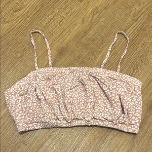 Abercrombie & Fitch Small Pink & White Leopard Print Cropped Tank Top